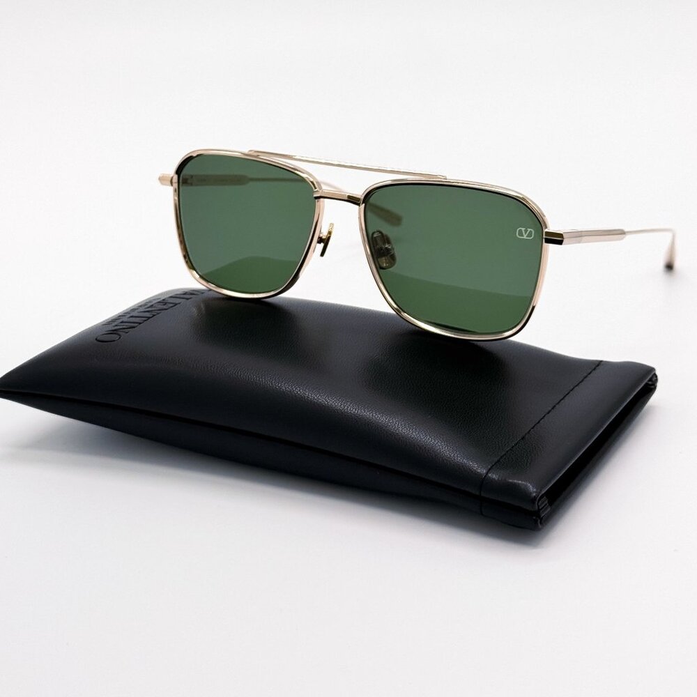 NEW VALENTINO SUNGLASSES VLS-168A LIMITED EDITION GOLD/GREEN UNISEX VALENTINO